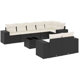  9-dijelni set vrtnih sofa s jastucima crni od poliratana | shoptok.hr