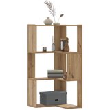  Kutni regal z knjige 3 razine artisian hrast 50x50x102cm drveni | shoptok.hr