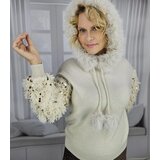 Pri Warm sweater sweatshirt with hood, detachable fur and feathers BOMBAY | shoptok.hr