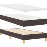 Box Spring Krevet s Madracem u Tamno Smeđoj 100x200 cm Tkanina | shoptok.hr