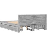  Okvir za krevet s uzglavljem boja sivog hrasta 120x190cm drveni | Eponuda.com