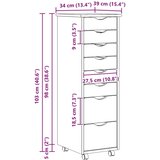  Gugalna omarica s predali MOSS Jasen lak 34 x 39 x 103 cm, (5000155751) | Shoptok.si