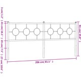  Metalno zamjensko uzglavlje crno 200 cm | shoptok.hr