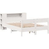 vidaXL Knjižna postelja brez vzmetnice bela 160x200 cm trdna borovina | Shoptok.si