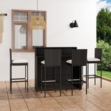 The Living Store Vrtna barska garnitura 5-delna z blazinami črna - Vrtna Barska Garnitura, (21425712) Cene