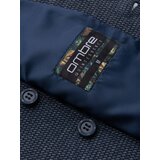 Ombre Fitted elegant men's structured knit vest - navy blue | Shoptok.si