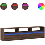 Maison Chic Stenska TV omarica - TV stojalo - Televizijska omarica z LED lučkami rjavi hrast 180x31x45 cm, (21701322) Cene