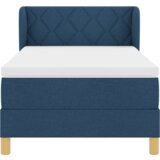 Box Spring Krevet s Madracem - Plava - 90x190 cm - Tkanina | shoptok.hr