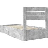  Krevetna konstrukcija Betonski sivi i srebrna 70 x 190 cm | shoptok.hr