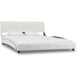vidaXL Postelja z vzmetnico belo umetno usnje 140x200 cm | Shoptok.si