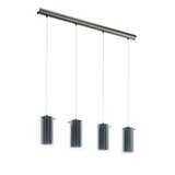 Eglo Pinto tekstil visilica/4, e27, nikl-mat/staklo/sivi tekstil | shoptok.hr