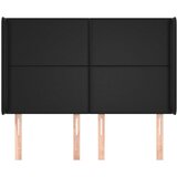  Uzglavlje s ušima crni 147x16x118/128 cm od umjetne kože | shoptok.hr