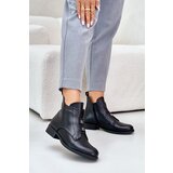 S. BARSKI Insulated women's ankle boots on a flat heel made of eco leather S.Barski black | Eponuda.ba