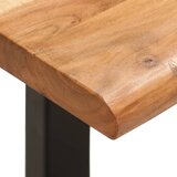  Klupa sa živim rubom 110 cm od masivnog drva bagrema i čelika | Eponuda.com