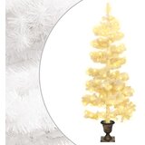 vidaXL Novoletna jelka z lončkom in LED diodami bela 120 cm PVC Cene