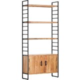 Police za knjige s 4 razine 80x30x180 cm masivno bagremovo drvo | shoptok.hr