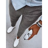 DStreet Men's Light Grey Checkered Chino Trousers
