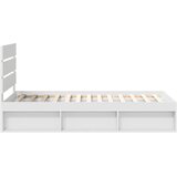  Krevetna konstrukcija Bijelo 100 x 200 cm Čvrsto borovo drvo | shoptok.hr