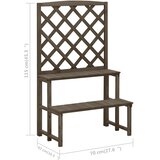  Stalak za biljke s rešetkom sivi 70x42x115 cm masivna jelovina | shoptok.hr
