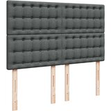 vidaXL Box spring postelja z vzmetnico temno siva 140x200 cm blago | Shoptok.si