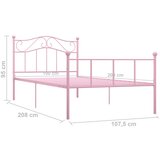  Okvir za krevet ružičasti metalni 100 x 200 cm | Shoptok.si