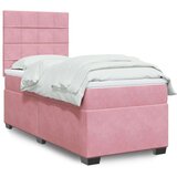 vidaXL Box spring krevet s madracem ružičasti 90x190 cm baršunasti | shoptok.hr