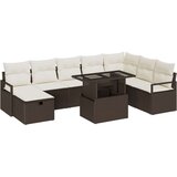  9-dijelni vrtni set sofe s jastucima smeđi poli ratan 2-sjedna vrtna sofa s jastucima smeđi poli ratan Cijene
