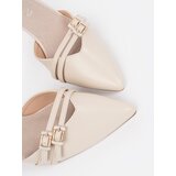 GOODIN Light beige pumps with an open heel | Shoptok.si