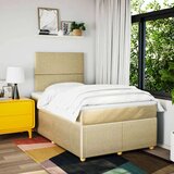  Krevet s oprugama i madracem krem 120 x 200 cm od tkanine | shoptok.hr