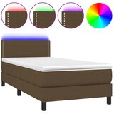  box spring s madracem LED tamnosmeđi 100x200 cm tkanina | shoptok.hr