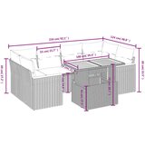  7-dijelni set vrtnih sofa od poliratana s jastucima bež | shoptok.hr