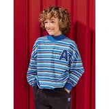 Sinsay Pamučna oversize majica crewneck s prugama | shoptok.hr