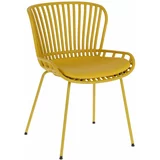 Kave Home Senf žuta vrtna stolica sa čeličnom konstrukcijom Surpik