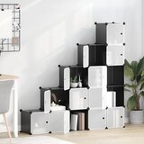  Kockasti organizator za pohranu s 15 kocki i vratima crni PP | shoptok.hr
