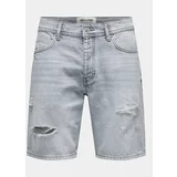 Only & Sons Jeans kratke hlače Edge 22029639 Siva Straight Fit