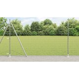 vidaXL evropska ograja z 7 flanchorjami 1,4x10 m cinkano jeklo | Shoptok.si