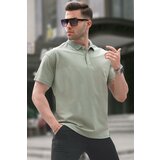 Madmext Almond Green Polo Neck Basic Men's T-Shirt 6126 Cene