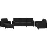 vidaXL 4-dijelni set sofa s jastucima crni baršunasti Cijene