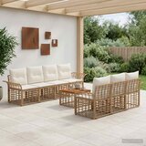  Set vanjskih sofa 8 kom. Prirodna i krema bijela poliratan | shoptok.hr