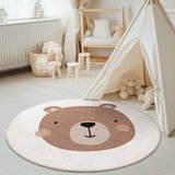 Mila Home Smeđi/krem periv dječji tepih ø150 cm Teddy Bear – | shoptok.hr
