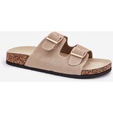 Boto Women's Sandals With Golden Buckles And Stitching Beige Lunera | shoptok.hr