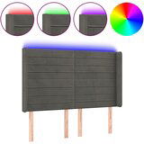 Maison Chic led posteljno vzglavje - vzglavna omarica - nočna omarica temno sivo 147x16x118/128 cm žamet, (21707848) Cene
