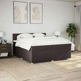 vidaXL Box spring postelja z vzmetnico temno rjav 200x200 cm blago, (21306833) | Shoptok.si