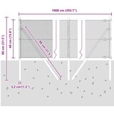 vidaXL zavarena žičana ograda s 7 stupova Siva 0.4x10 m Čelik | shoptok.hr