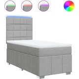 vidaXL Box spring postelja z vzmetnico svetlo siva 80x200 cm blago | Shoptok.si
