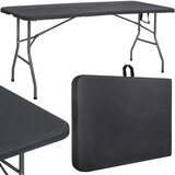 springos Gostinska miza 180 cm, nastavljiva v kovček, zložljiva miza za vrt in turizem, črna., (21630183) | Shoptok.si