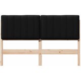  Tapecirani uzglavlje Smeđa i crna 135 cm Čvrsto borovo drvo | shoptok.hr