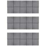  Talne plošče 30 kosov sive 30x30 cm trden akacijev les, (21143999) | Shoptok.si