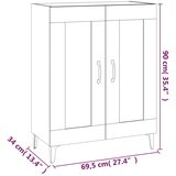  Komoda dimljeni hrast 69,5x34x90 cm inženirski les, (20654732) | Shoptok.si