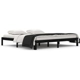  Posteljni okvir črn iz trdne borovine 200x200 cm, (20644990) | Shoptok.si